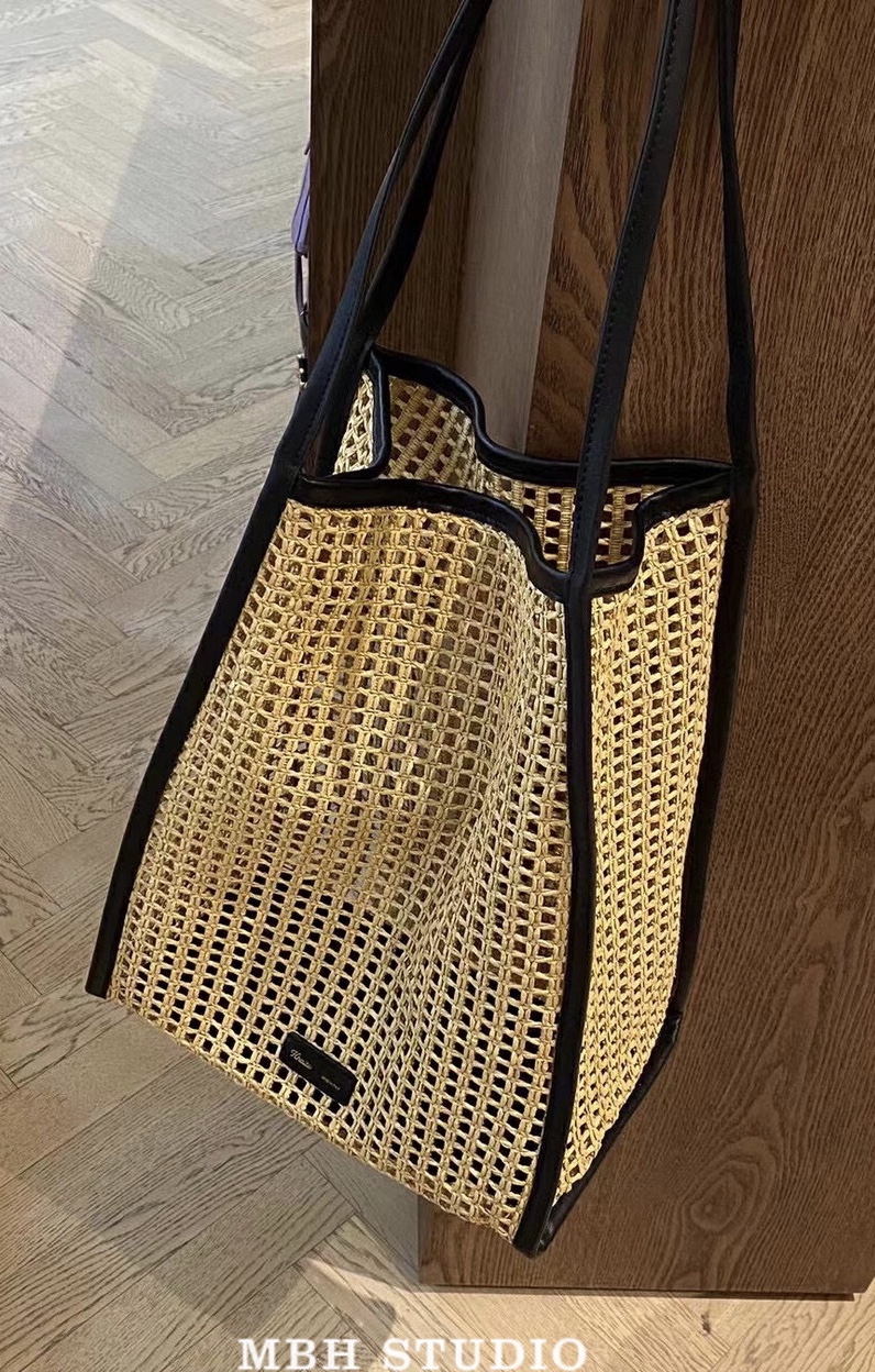MBHKHAITE Raffia Woven Large Capacity Vacation Style Shoulder Bag - Image 3