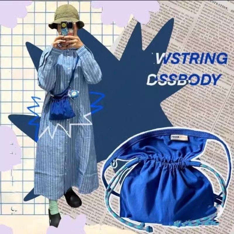 2024 New Niche Design Drawstring Crossbody Bag Apron Style Shoulder Commuter Bag - Image 3